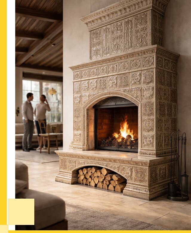 Купить изразцовый камин в Кашире от 260350 р. | ЭриданКшр