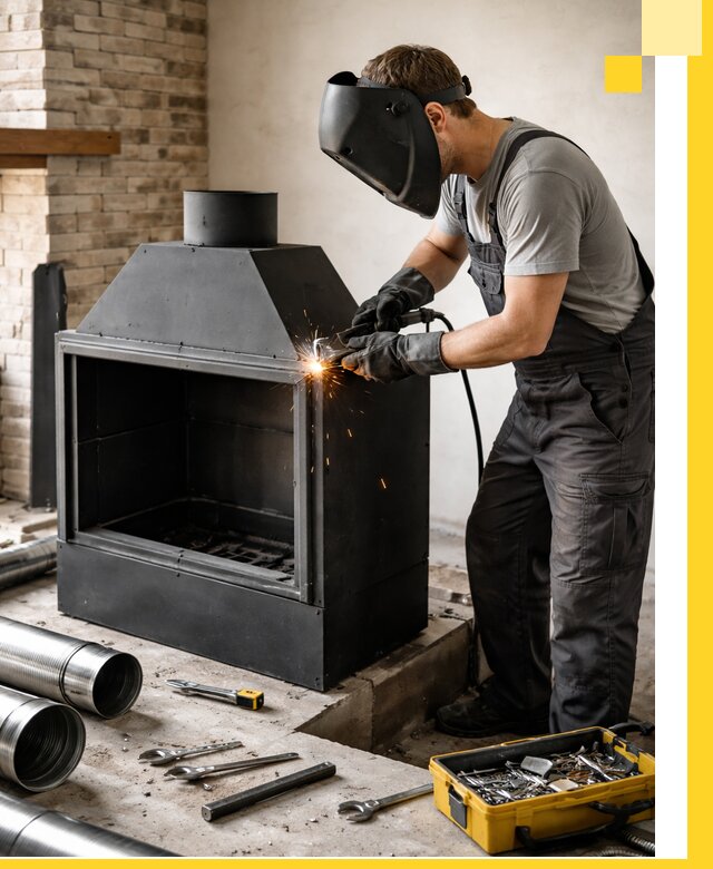 Продажа и установка металлических каминов в Кашире под ключ