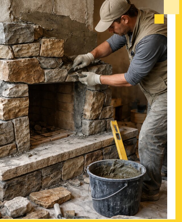 Изготовление и установка каменных каминов под ключ в Кашире