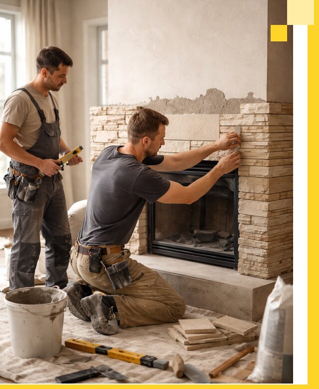 Установка и монтаж каминов для загородного дома в Кашире