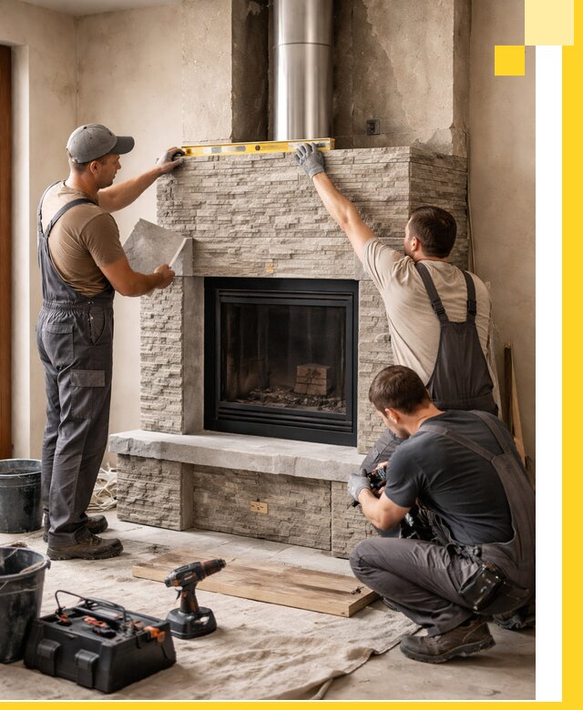 Профессиональный монтаж каминов под ключ в Кашире для дома