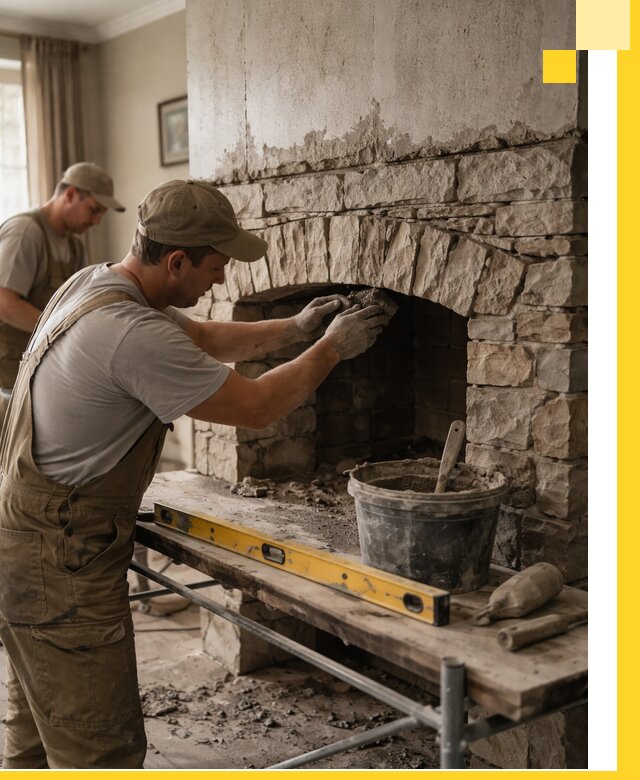 Изготовление каминов под ключ в Кашире, монтаж и отделка