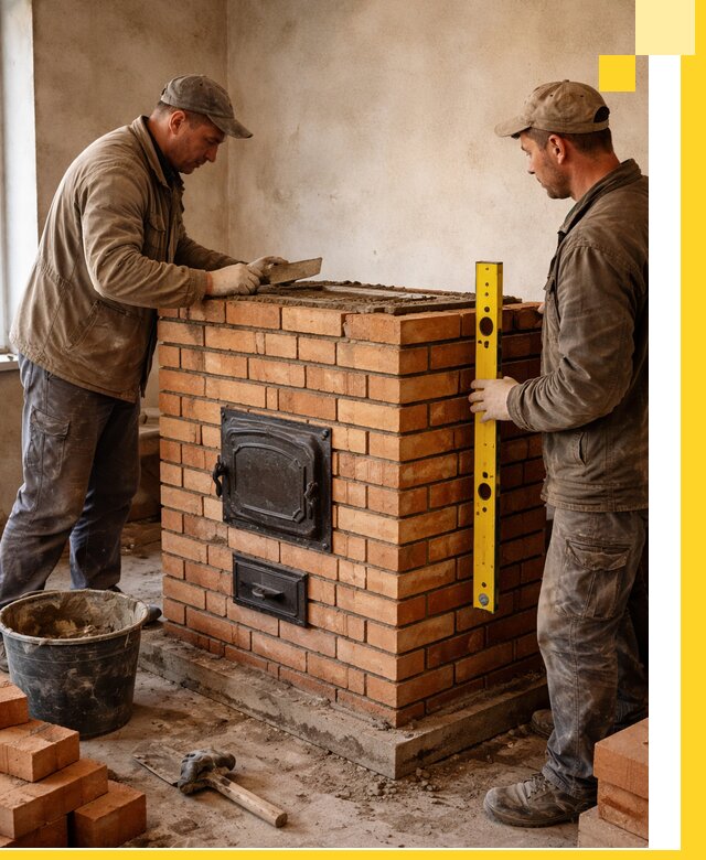 Отопительные печи под ключ в Кашире, установка и сборка