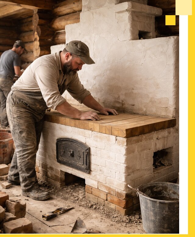 Проектирование и установка русской печи с лежанкой в Кашире