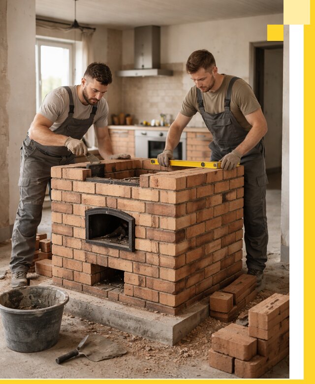 Установка и монтаж печей в частном доме в Кашире под ключ