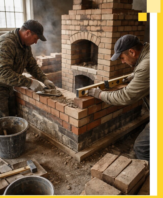 Изготовление и монтаж печей и каминов из кирпича в Кашире