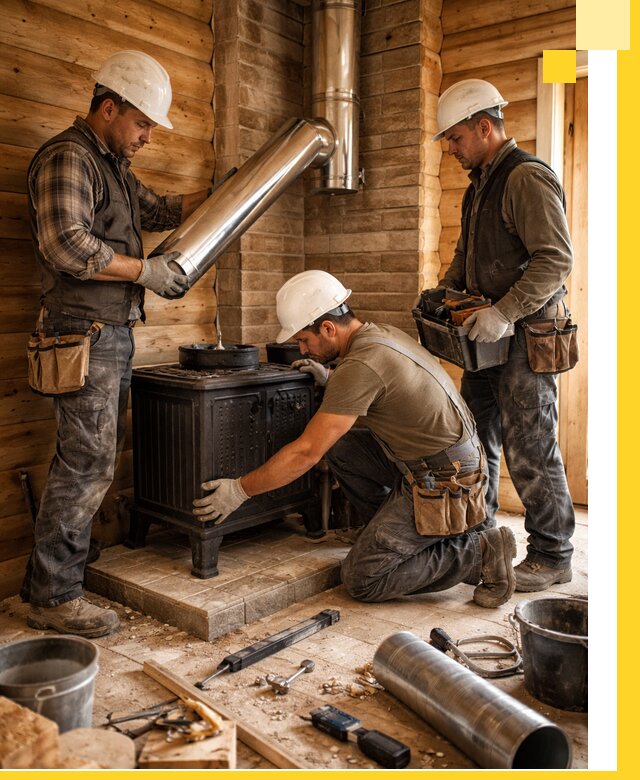 Профессиональный монтаж банных печей и дымоходов в Кашире