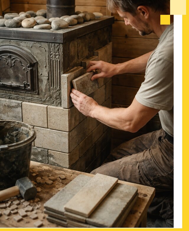 Облицовка банных печей в Кашире профессиональная отделка