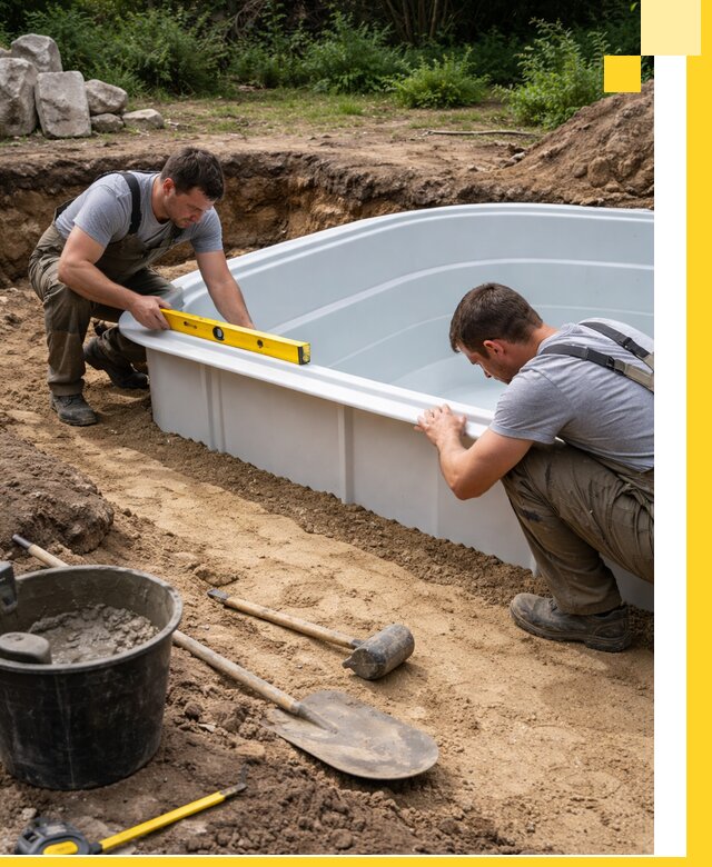 Производство и установка пластиковых бассейнов в Кашире под ключ