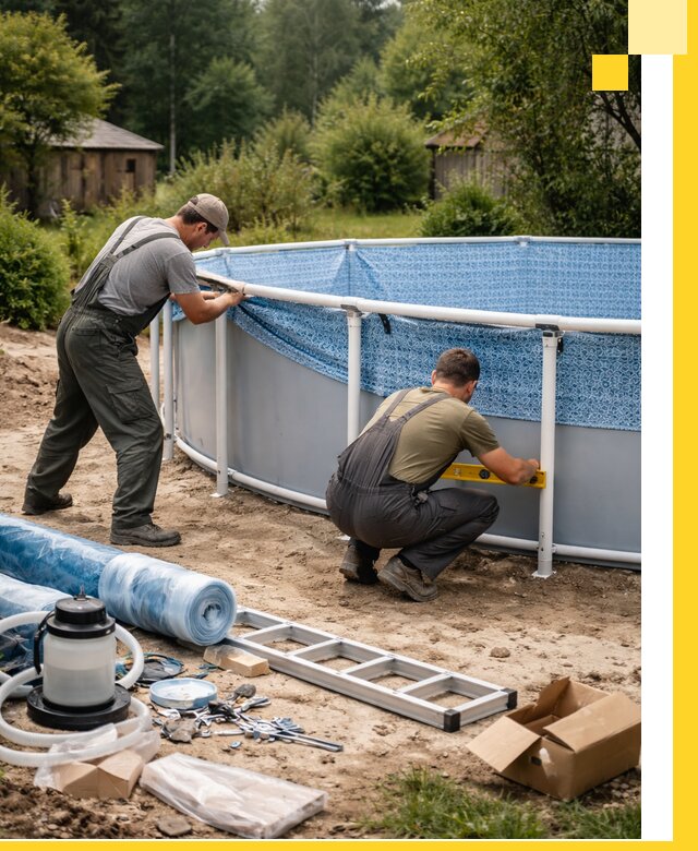 Установка и монтаж каркасных бассейнов в Кашире под ключ