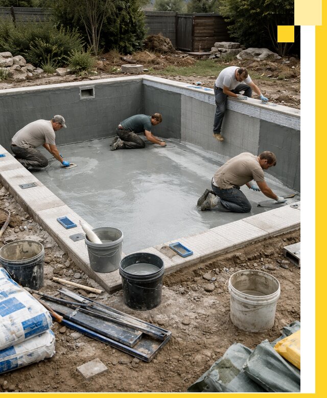 Изготовление и монтаж чаши бассейна под ключ в Кашире