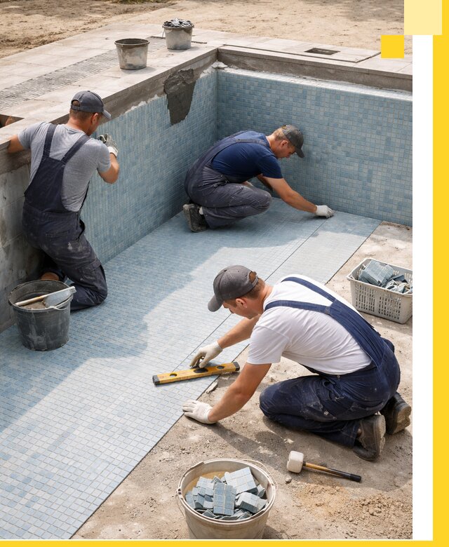 Укладка и установка плитки для бассейнов под ключ в Кашире