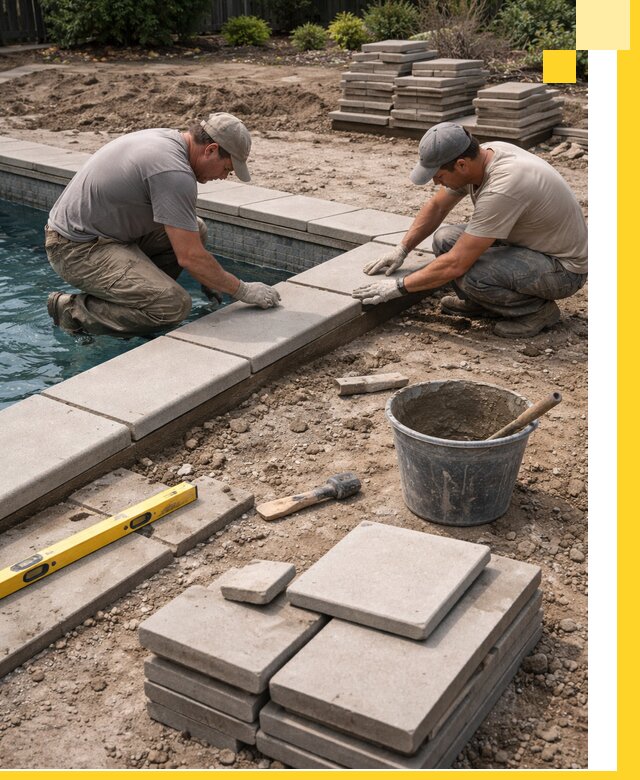 Установка и изготовление копингового камня для бассейнов в Кашире
