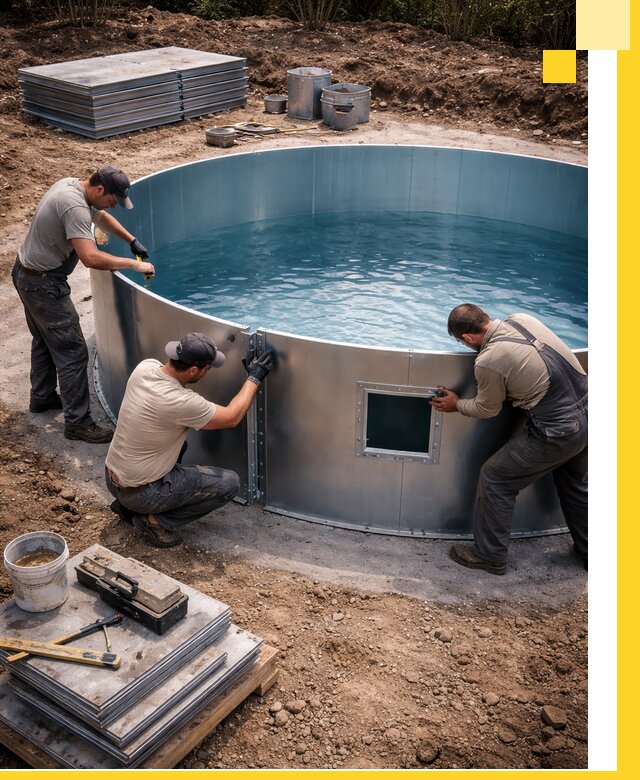 Круглые бассейны под ключ в Кашире проектирование и монтаж