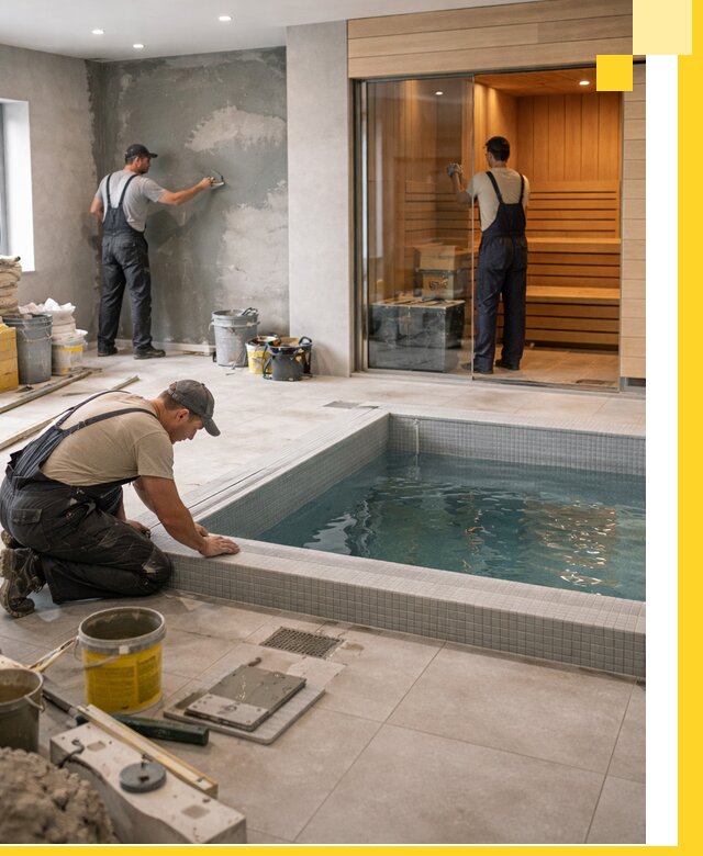 Проектирование и строительство сауны с бассейном в Кашире