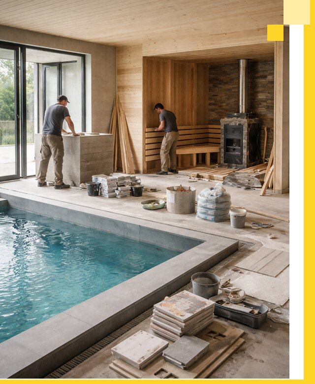 Проектирование и строительство бань с бассейном в Кашире