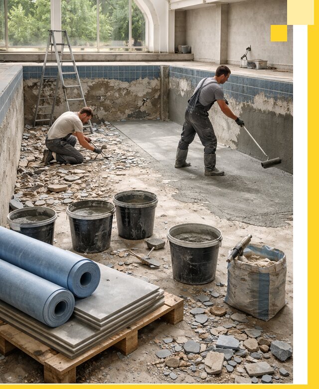 Реконструкция бассейнов в Кашире: ремонт, гидроизоляция