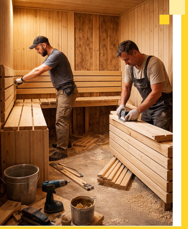 Профессиональный комплексный ремонт саун под ключ в Кашире