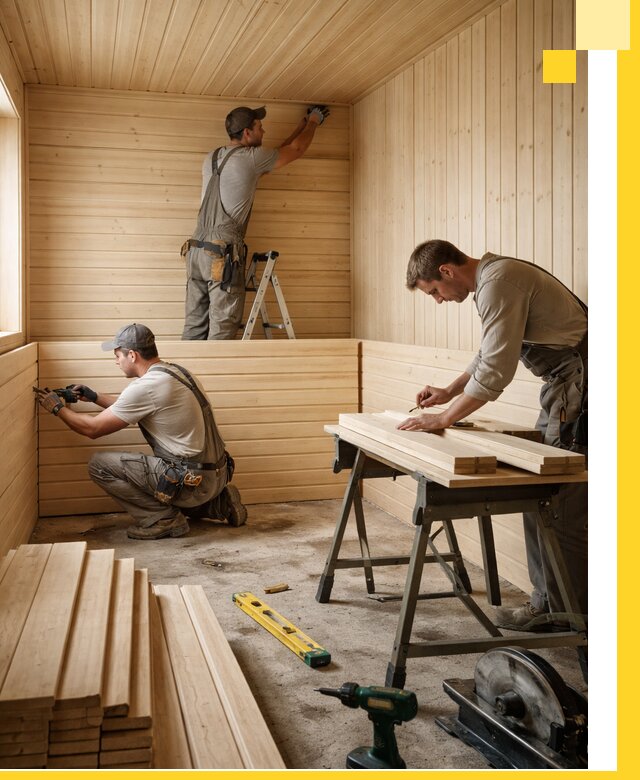 Обшивка саун в Кашире из натуральной древесины под ключ