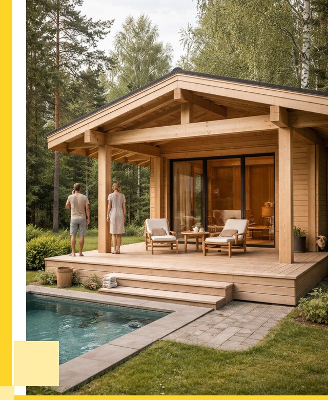 Бани с террасой под ключ в Кашире от 624840 р. | ЭриданКшр