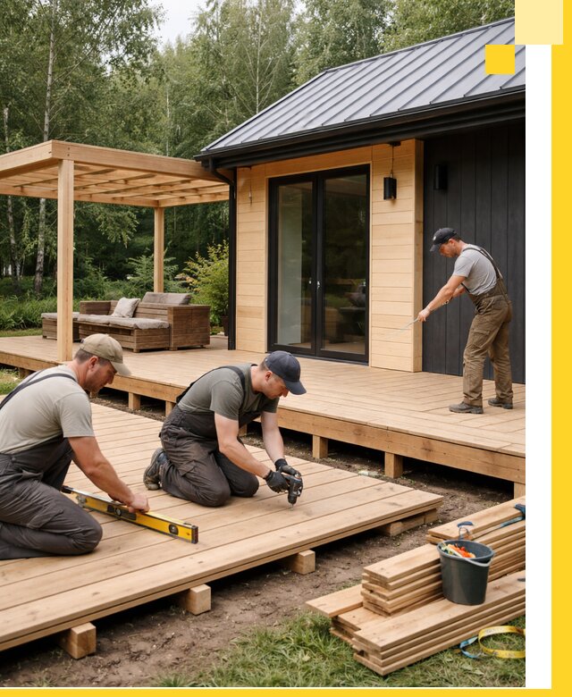 Строительство бань с террасой и бассейном под ключ в Кашире