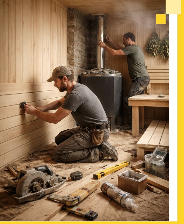 Полное строительство и оснащение парных под ключ в Кашире