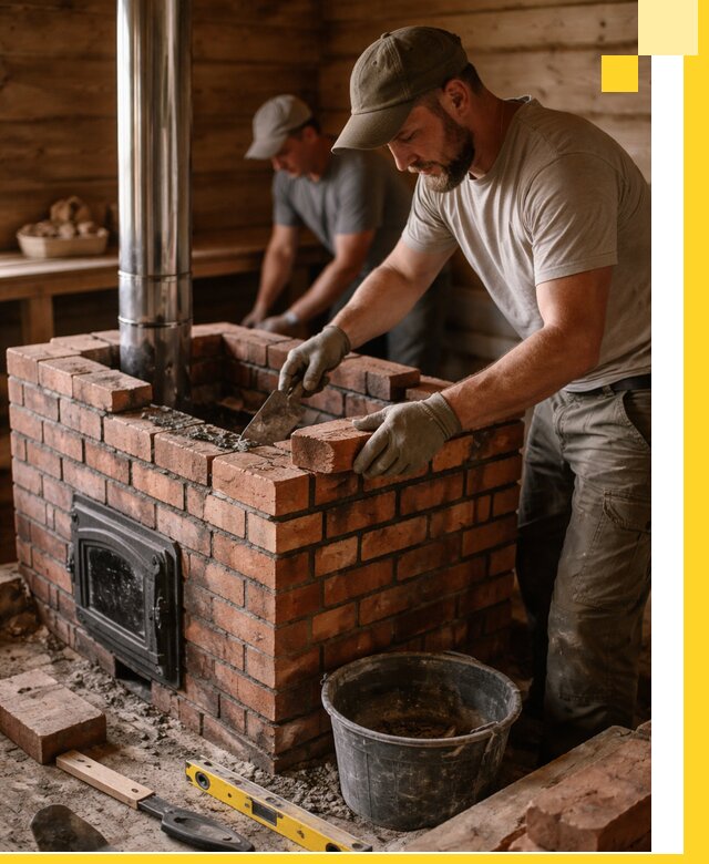 Кирпичные печи для бани под ключ в Кашире, проект и монтаж