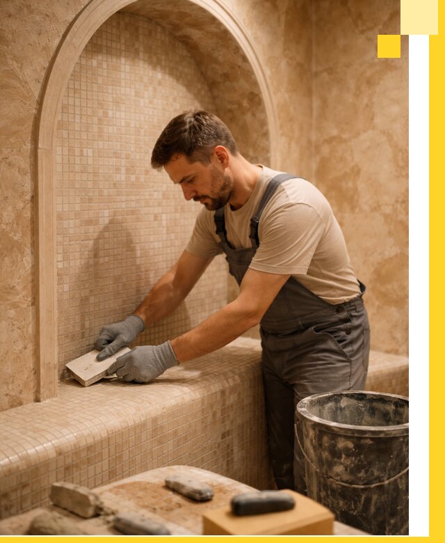 Профессиональная отделка хамамов с мозаикой под ключ в Кашире