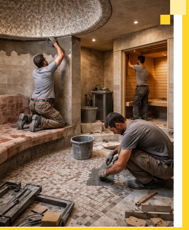 Проект и строительство хамама бани и сауны под ключ в Кашире